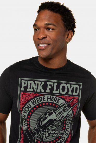 JP1880 Pink Floyd Retro Graphic Comfort Fit Band T-Shirt Black - Тениски - мъжки тениски големи размери