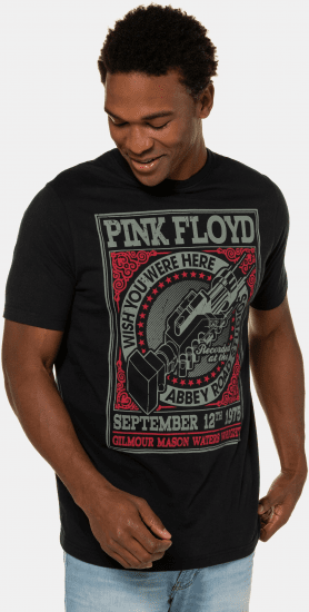 JP1880 Pink Floyd Retro Graphic Comfort Fit Band T-Shirt Black - Тениски - мъжки тениски големи размери