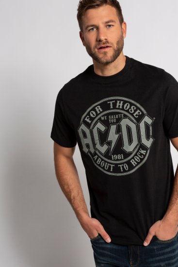 JP1880 AC/DC Graphic Comfort Fit Band T-Shirt Black - Тениски - мъжки тениски големи размери