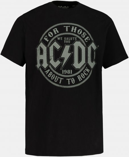 JP1880 AC/DC Graphic Comfort Fit Band T-Shirt Black - Тениски - мъжки тениски големи размери