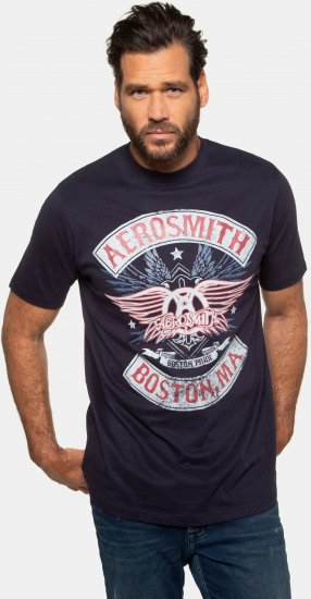 JP1880 Aerosmith Graphic Comfort Fit Band T-Shirt Black - Тениски - мъжки тениски големи размери