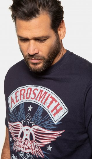 JP1880 Aerosmith Graphic Comfort Fit Band T-Shirt Black - Тениски - мъжки тениски големи размери