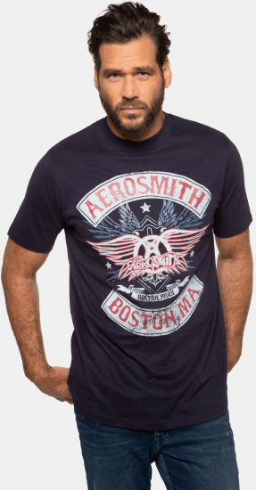 JP1880 Aerosmith Graphic Comfort Fit Band T-Shirt Black - Тениски - мъжки тениски големи размери