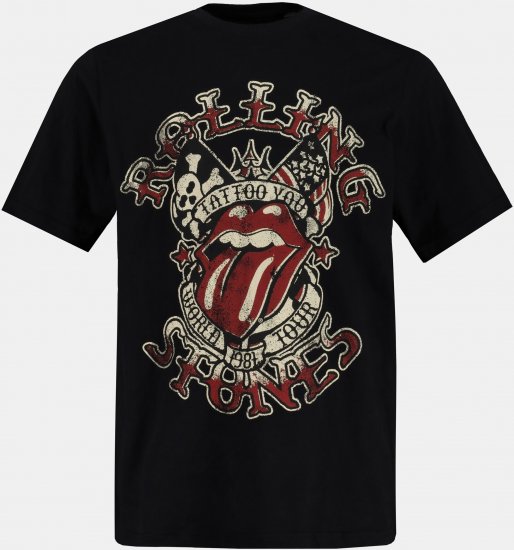 JP1880 Rolling Stones Graphic Comfort Fit Band T-Shirt Black - Тениски - мъжки тениски големи размери