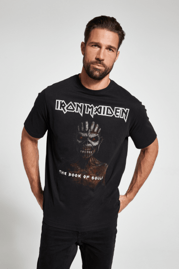 JP1880 Iron Maiden Graphic Band T-Shirt Black - Тениски - мъжки тениски големи размери