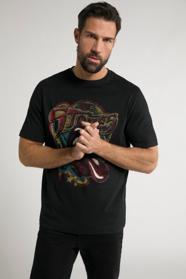 JP1880 Rolling Stones Graphic Band T-Shirt Black - Тениски - мъжки тениски големи размери