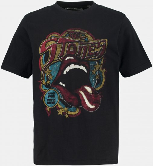 JP1880 Rolling Stones Graphic Band T-Shirt Black - Тениски - мъжки тениски големи размери