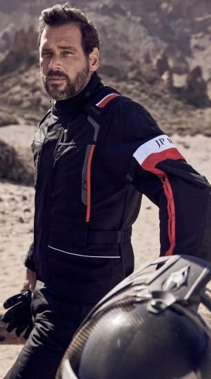 JP1880 Sporty Touring Motorcycle Jacket Black & Red - Мотоциклетно облекло в плюс размери - Мотоциклетно облекло в големи размери за мъже