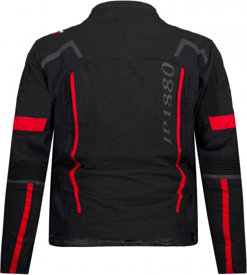 JP1880 Sporty Touring Motorcycle Jacket Black & Red - Мотоциклетно облекло в плюс размери - Мотоциклетно облекло в големи размери за мъже