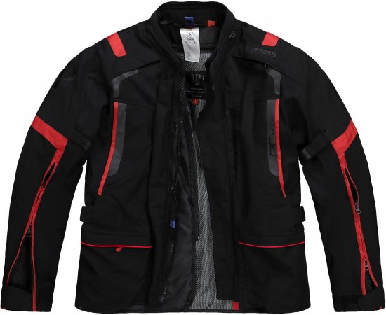 JP1880 Sporty Touring Motorcycle Jacket Black & Red - Мотоциклетно облекло в плюс размери - Мотоциклетно облекло в големи размери за мъже
