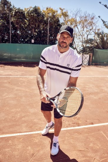  JP1880 Henley Tennis T-Shirt Snow White - Спортни дрехи & Връхно облекло - мъжки спортни екипи големи размери