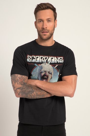 JP1880 Scorpions Blackout Graphic Comfort Fit Band T-Shirt Black - Тениски - мъжки тениски големи размери