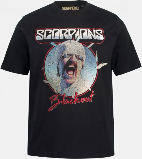 JP1880 Scorpions Blackout Graphic Comfort Fit Band T-Shirt Black - Тениски - мъжки тениски големи размери