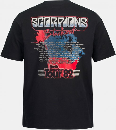 JP1880 Scorpions Blackout Graphic Comfort Fit Band T-Shirt Black - Тениски - мъжки тениски големи размери
