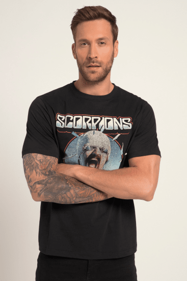 JP1880 Scorpions Blackout Graphic Comfort Fit Band T-Shirt Black - Тениски - мъжки тениски големи размери