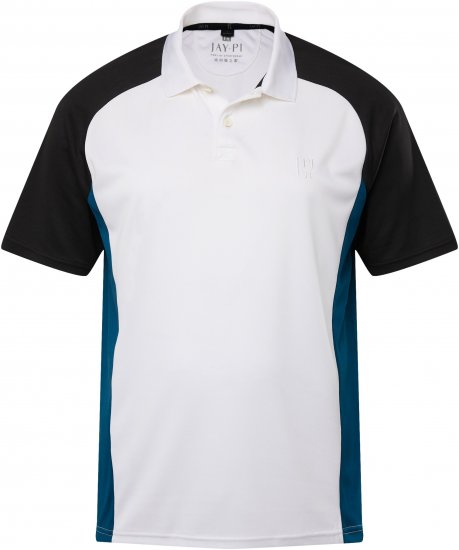 JP1880 FLEXNAMIC® QuickDry Tennis Polo Black-White-Blue - Спортни дрехи & Връхно облекло - мъжки спортни екипи големи размери