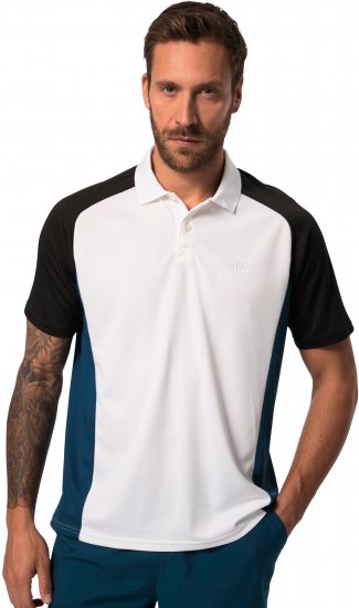 JP1880 FLEXNAMIC® QuickDry Tennis Polo Black-White-Blue - Спортни дрехи & Връхно облекло - мъжки спортни екипи големи размери