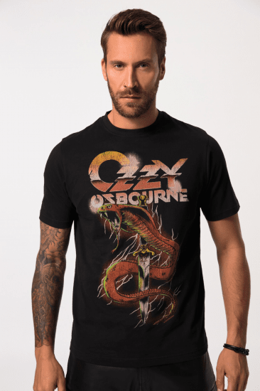 JP1880 Ozzy Osbourne Graphic Band T-Shirt Black - Тениски - мъжки тениски големи размери