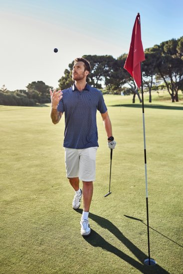 JP1880 Jay-Pi QuickDry Small Print Golf Polo Shirt Navy Blue - Поло тениски - мъжки тениски с яка големи размери