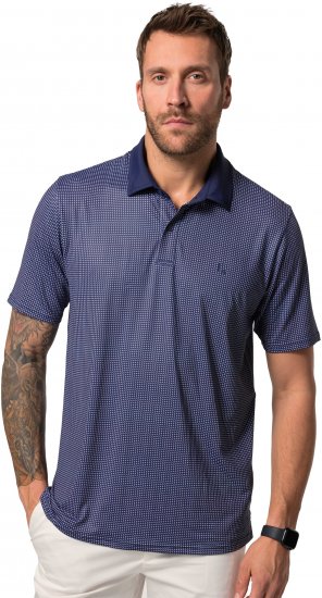 JP1880 Jay-Pi QuickDry Small Print Golf Polo Shirt Navy Blue - Поло тениски - мъжки тениски с яка големи размери
