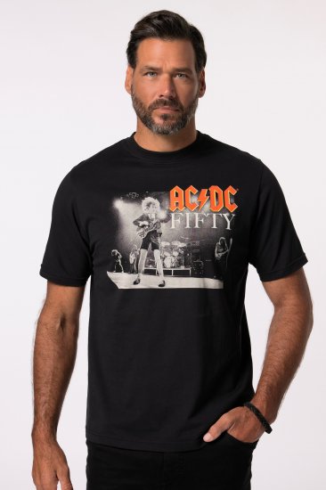 JP1880 AC/DC 50th Anniversary Band Photo T-Shirt Black - Тениски - мъжки тениски големи размери