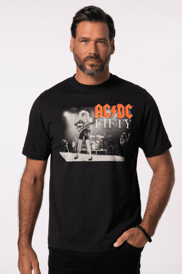 JP1880 AC/DC 50th Anniversary Band Photo T-Shirt Black - Тениски - мъжки тениски големи размери