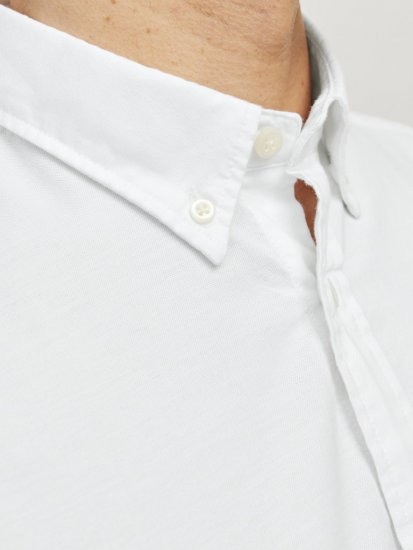 Jack & Jones Brook Oxford Long Sleeve Shirt White - Ризи - мъжки ризи големи размери