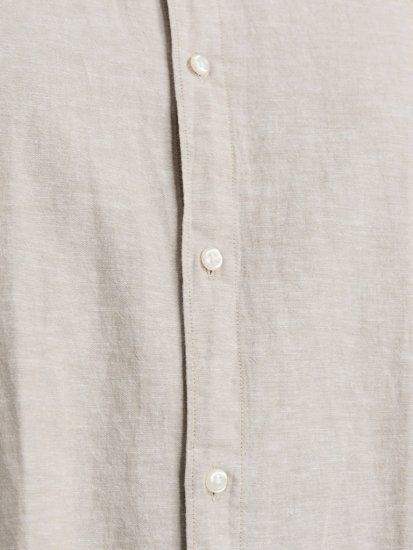 Jack & Jones Breeze Linen Blend Long Sleeve Shirt Crockery - Ризи - мъжки ризи големи размери