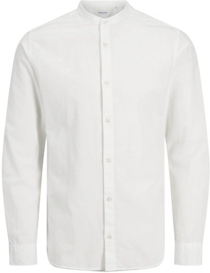 Jack & Jones Breeze Poplin Long Sleeve Shirt White - Ризи - мъжки ризи големи размери