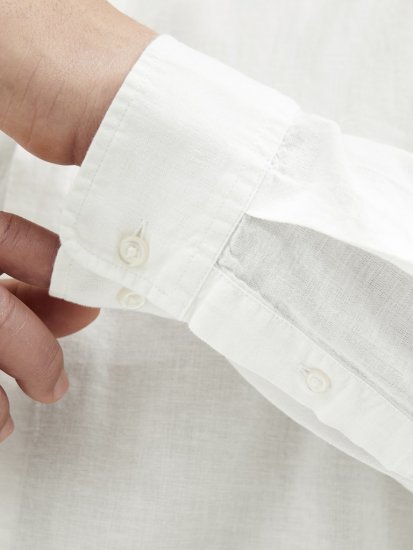 Jack & Jones Breeze Poplin Long Sleeve Shirt White - Ризи - мъжки ризи големи размери