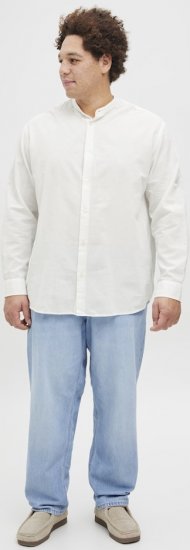 Jack & Jones Breeze Poplin Long Sleeve Shirt White - Ризи - мъжки ризи големи размери