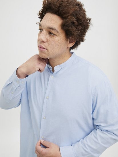 Jack & Jones Breeze Poplin Long Sleeve Shirt Chambray Blue - Ризи - мъжки ризи големи размери