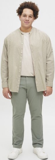 Jack & Jones Breeze Poplin Long Sleeve Shirt Beige - Ризи - мъжки ризи големи размери