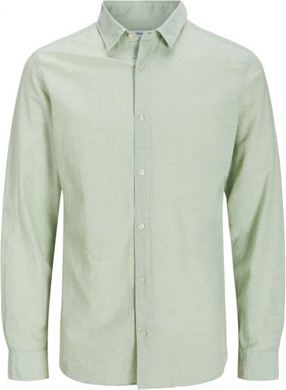 Jack & Jones Breeze Linen Blend Long Sleeve Shirt Iceberg Green - Ризи - мъжки ризи големи размери