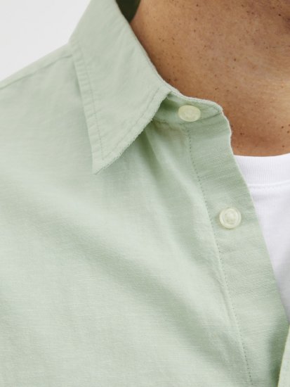 Jack & Jones Breeze Linen Blend Long Sleeve Shirt Iceberg Green - Ризи - мъжки ризи големи размери