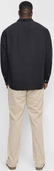 Jack & Jones Breeze Linen Blend Long Sleeve Shirt Black - Ризи - мъжки ризи големи размери