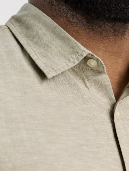 Jack & Jones Breeze Linen Blend Short Sleeve Shirt Beige - Ризи - мъжки ризи големи размери