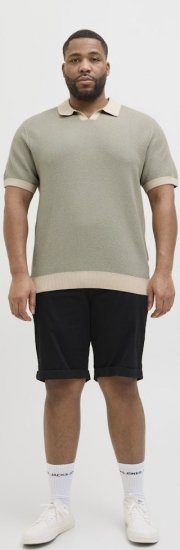 Jack & Jones Ceaston Knit Short Sleeve Sweater Vetiver - Суичъри & cуичъри с качулка - мъжки суичъри големи размери