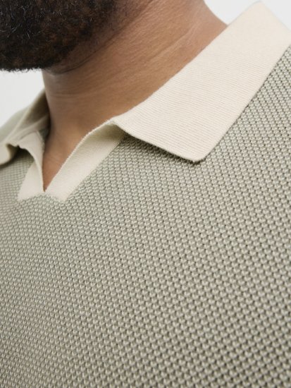 Jack & Jones Ceaston Knit Short Sleeve Sweater Vetiver - Суичъри & cуичъри с качулка - мъжки суичъри големи размери