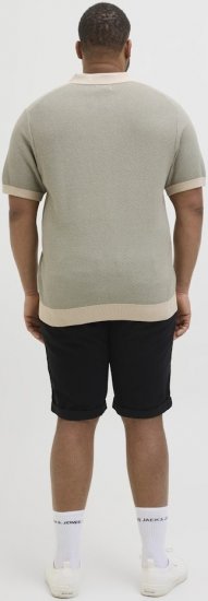 Jack & Jones Ceaston Knit Short Sleeve Sweater Vetiver - Суичъри & cуичъри с качулка - мъжки суичъри големи размери