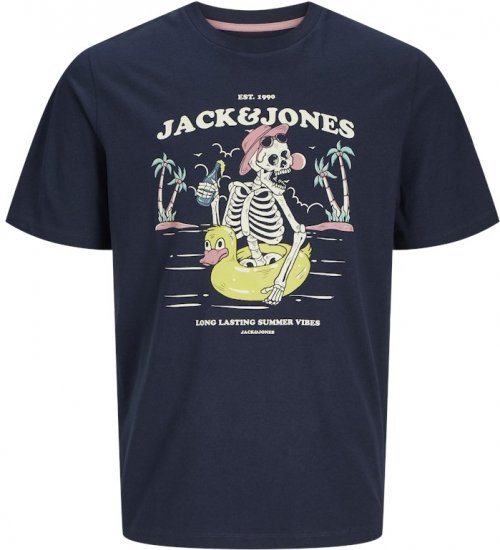 Jack & Jones Elijah Crew Neck T-Shirt Navy - Тениски - мъжки тениски големи размери