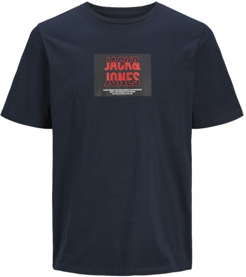 Jack & Jones Hudson Crew Neck T-Shirt Navy - Тениски - мъжки тениски големи размери