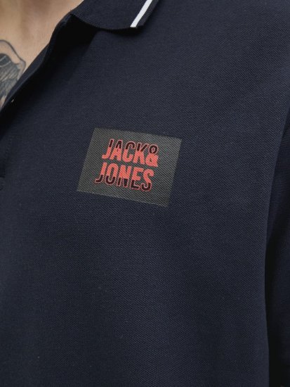 Jack & Jones Hudson Short Sleeve Polo Dark Navy - Поло тениски - мъжки тениски с яка големи размери