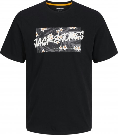 Jack & Jones Hawaii Shape Crew Neck T-Shirt Black - Тениски - мъжки тениски големи размери