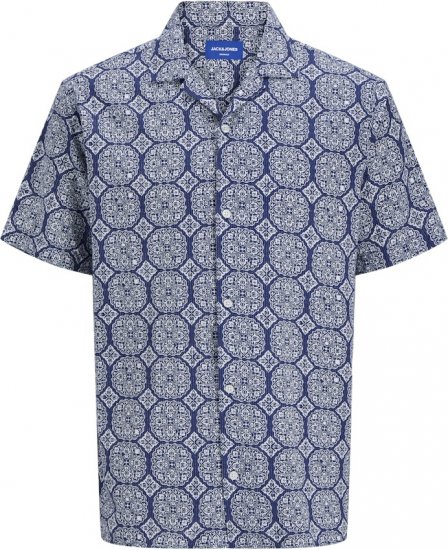 Jack & Jones Summer Seersucker Short Sleeve Shirt Light Blue - Ризи - мъжки ризи големи размери