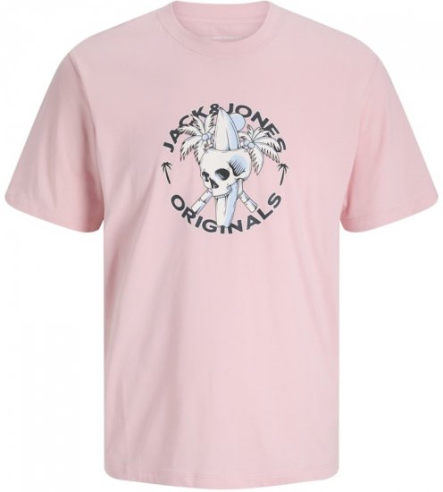 Jack & Jones Skull Coast Crew Neck T-Shirt Tickled Pink - Тениски - мъжки тениски големи размери