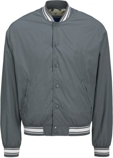 Jack & Jones Almeria Varsity Bomber Jacket Grey - Якета - мъжки якета големи размери