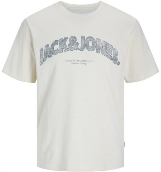 Jack & Jones Almeria Bold Branding T-Shirt Antique White - Тениски - мъжки тениски големи размери
