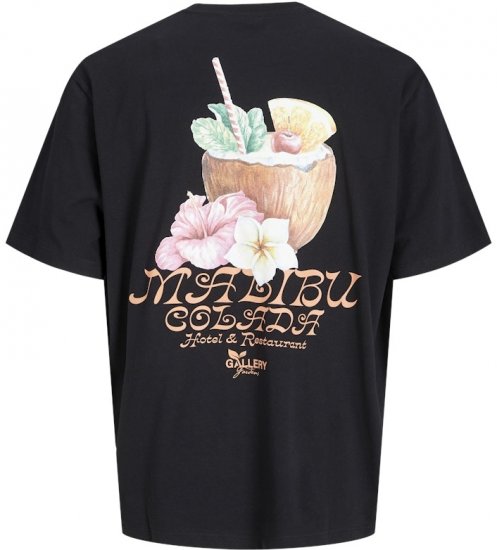 Jack & Jones Botaniq Crew Neck T-Shirt Black - Тениски - мъжки тениски големи размери