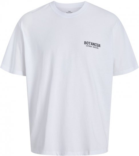 Jack & Jones Botaniq Crew Neck T-Shirt Bright White - Тениски - мъжки тениски големи размери
